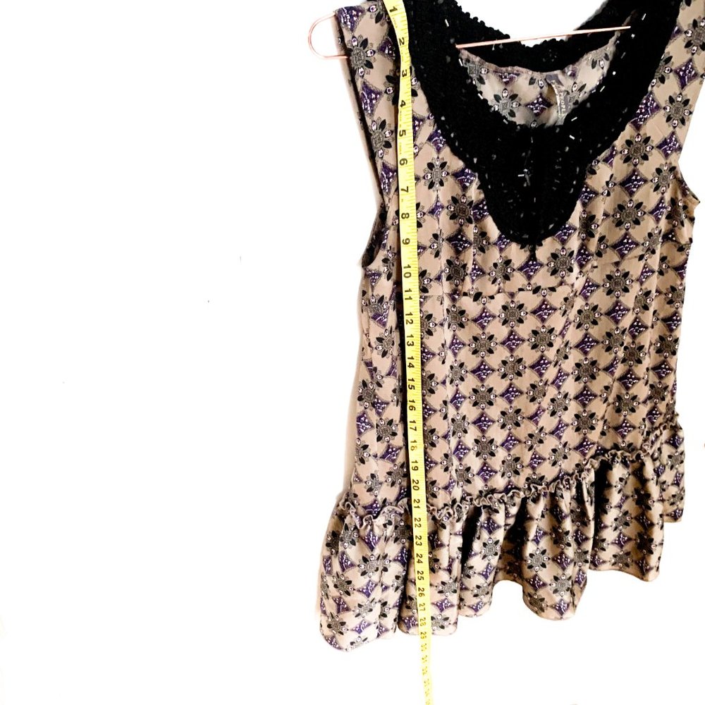 free people frilly hem tunic w/black lace detail - Picture 4 of 5